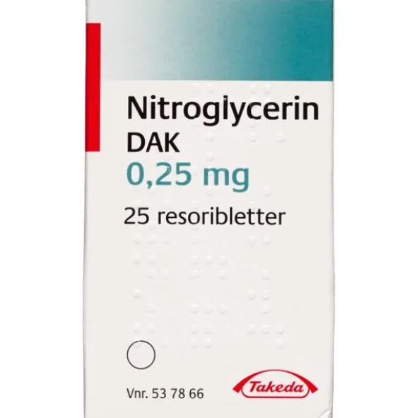 NITROGLYCERIN "DAK" 0,25 MG 25 STK